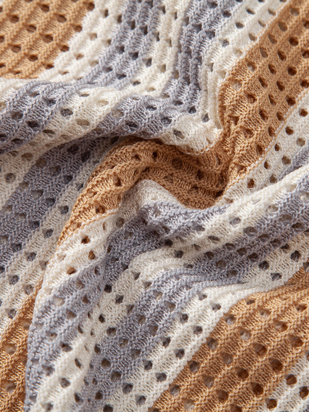 STRIPED SHIRT WITH CROCHET EYELETS & STRAIGHT LEG LINEN PANTS