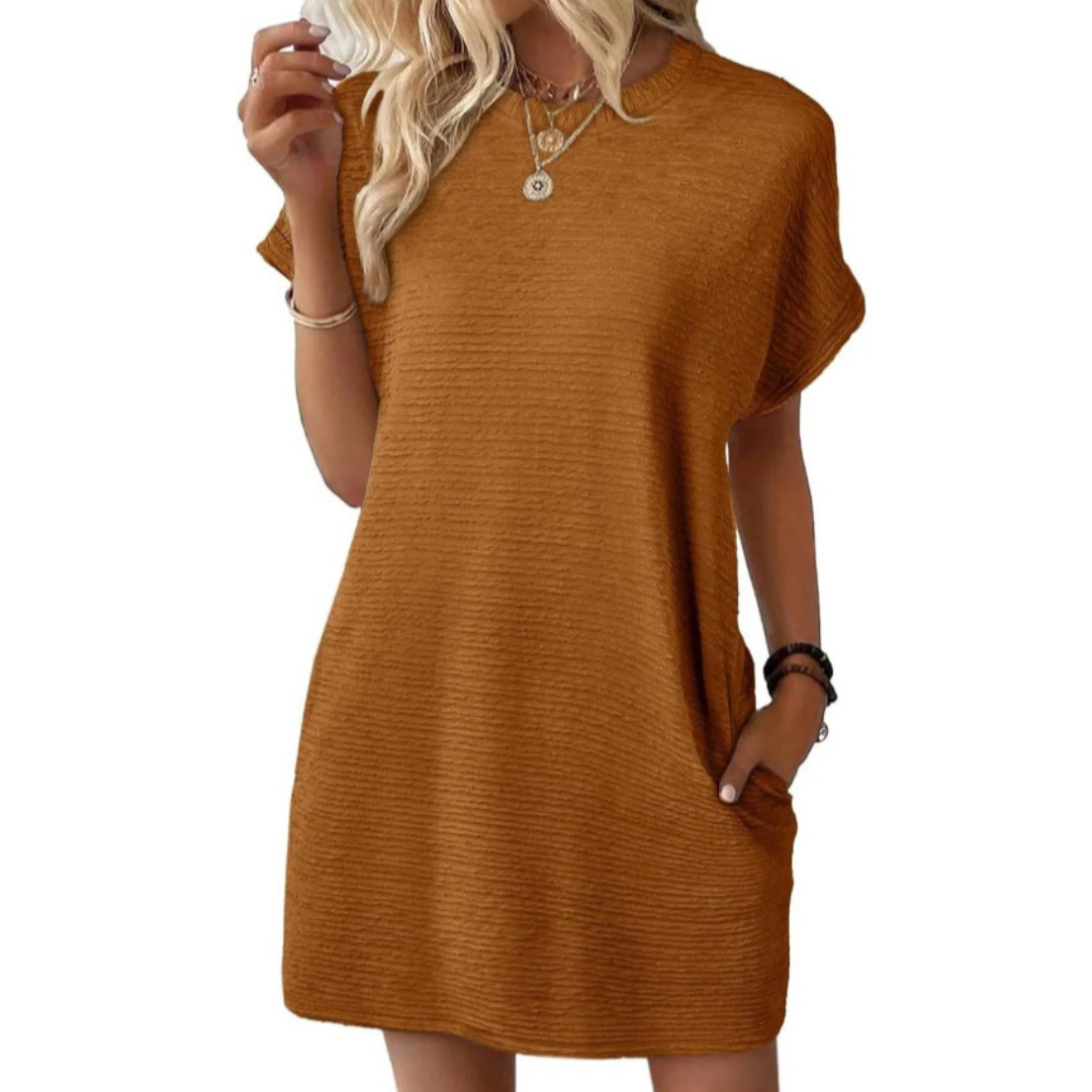 Sophia Laid-back Chic T-shirt Dress - Elena Harper