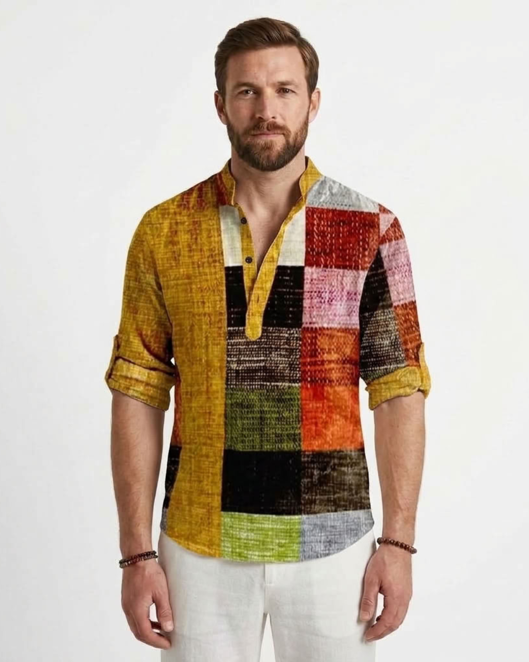 Textured 3D Print Polo Shirt For Men