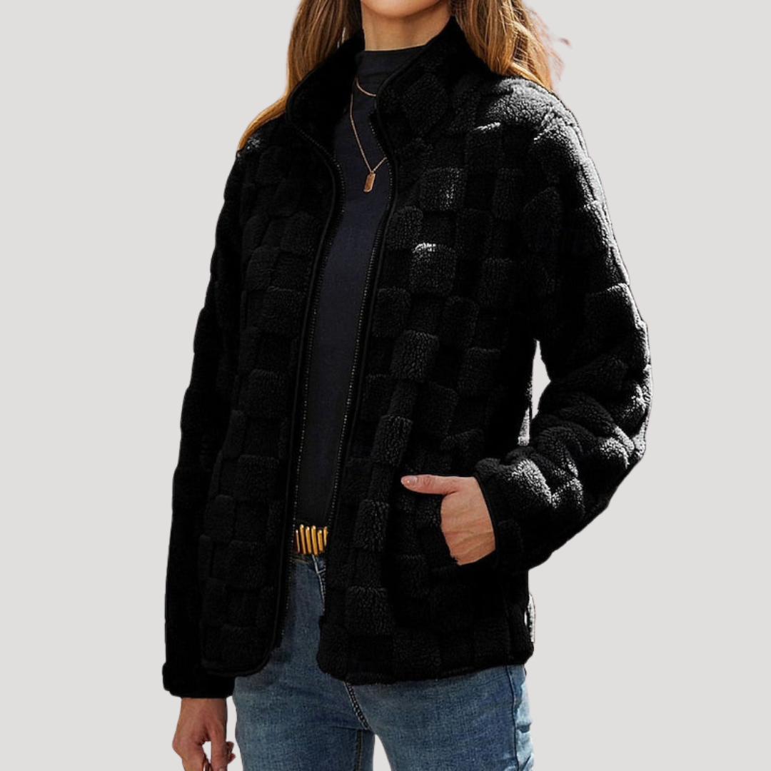 Textured Zip-Up Jacket for Women