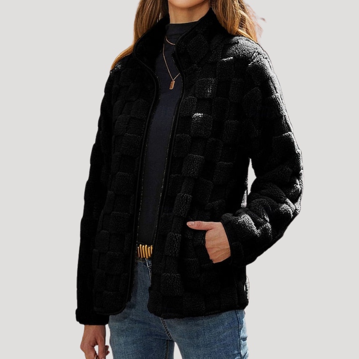 Textured Zip-Up Jacket for Women