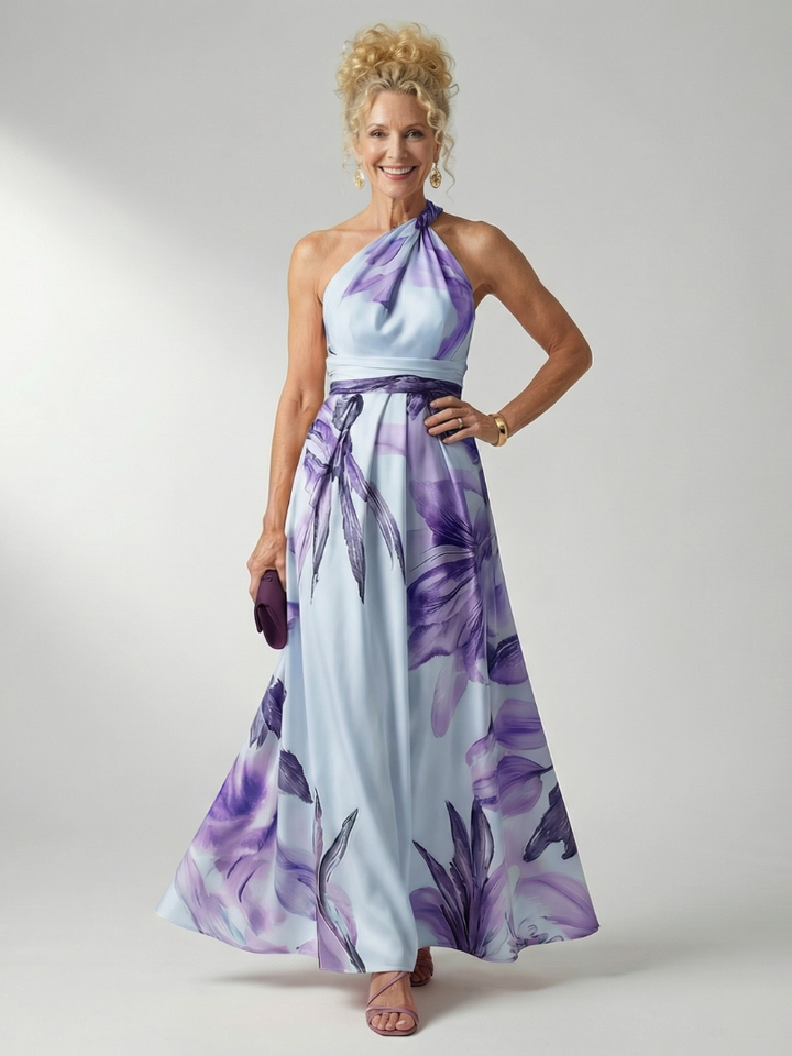 Amiel Lightweight Floral Maxi Dress American Cut Sleeveless - Elena Harper