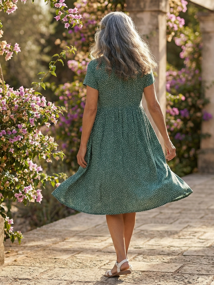 Women's Relaxed Fit Dotted Summer Dress