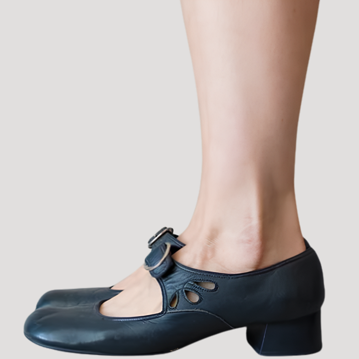 Chic Retro Ballerina with Buckle