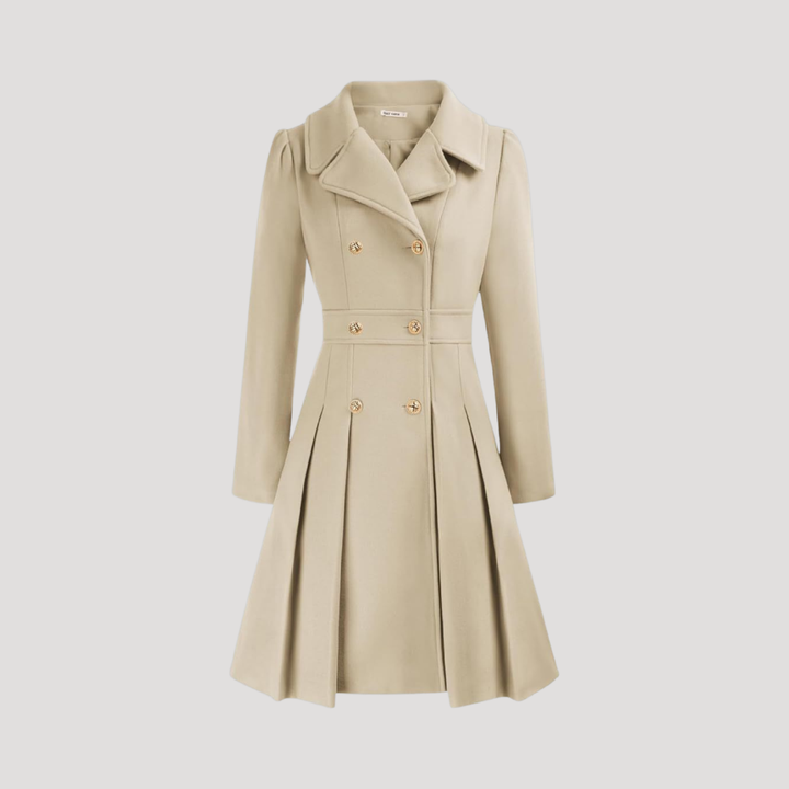 Elegant Double-Breasted Women's Overcoat