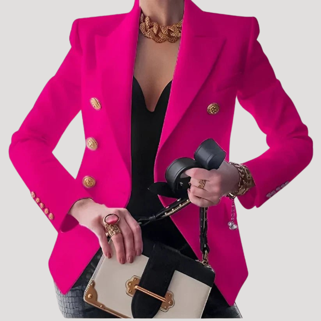 Chic Women's Blazer with Gold Buttons