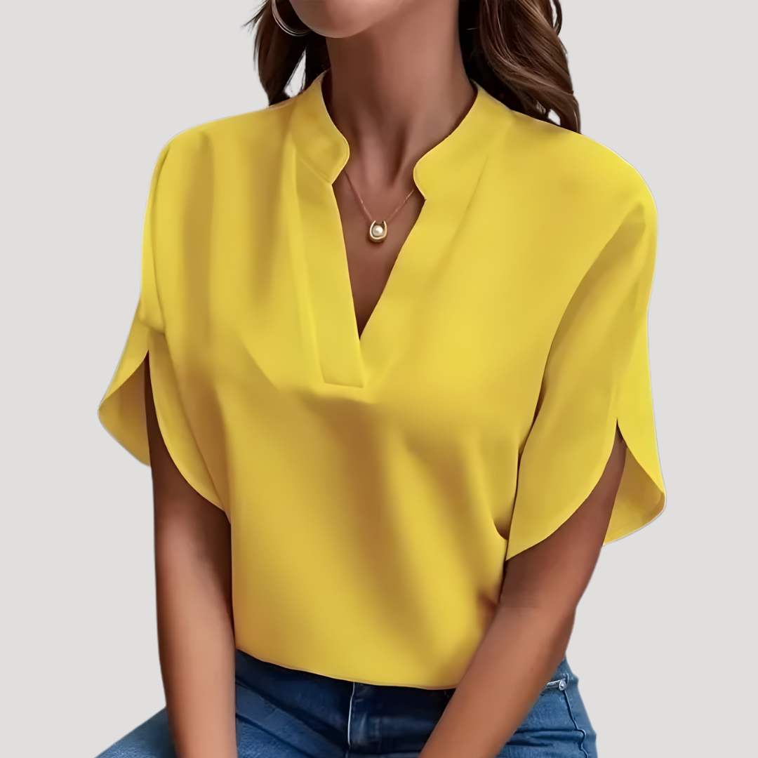 Elegant Women's Fluid V-Neck Top