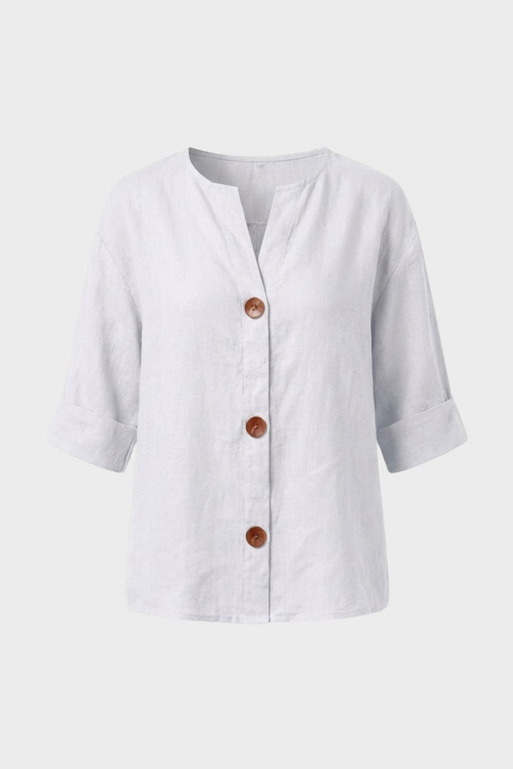 Women's Linen Blouse | Casual Buttons