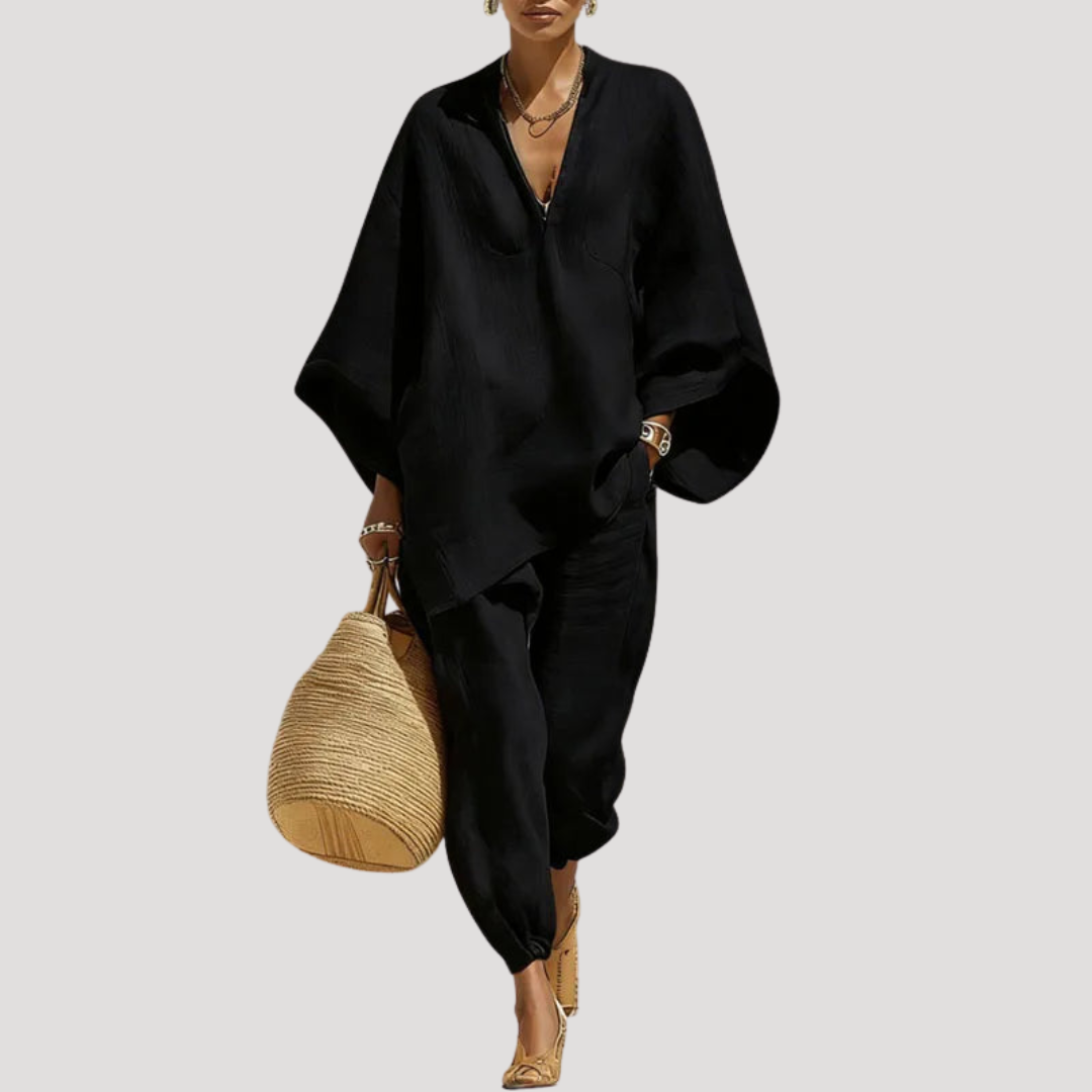 Women’s Two-Piece Linen Pants Set Bohemian