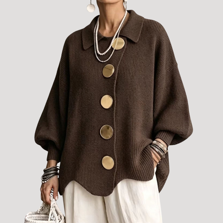 Women's Oversized Buttoned Cardigan