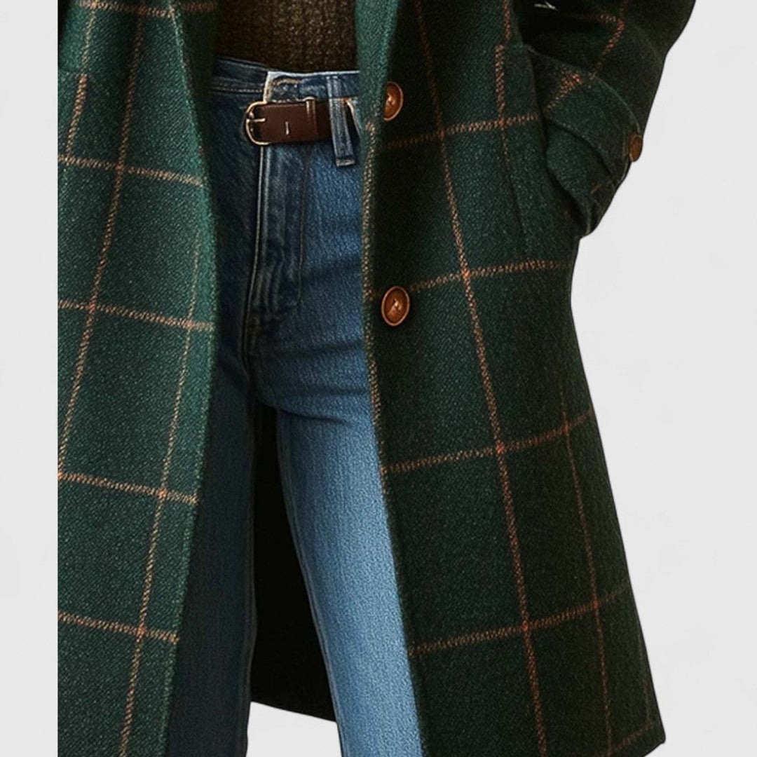 Liora | Classic and Elegant Checked Wool Coat