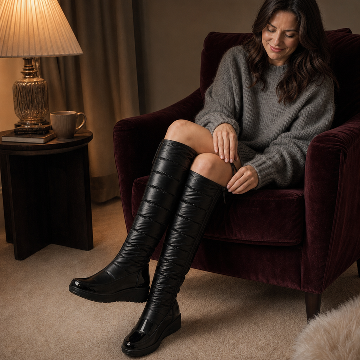 Aurora Warm and Elegant Women's Over-the-Knee Snow Boots with Plush Lining, view 5 - Elena Harper