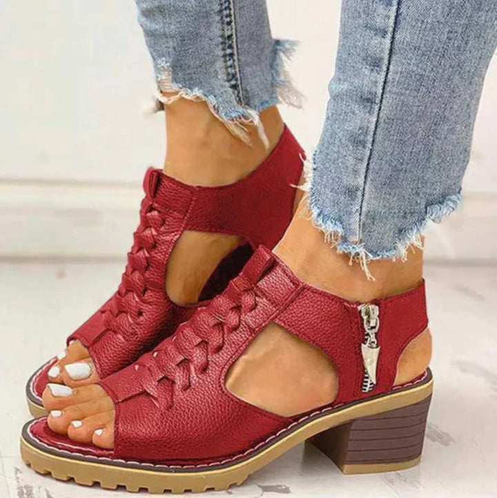 Benita Orthopedic Sandal with Side Zipper - Elena Harper