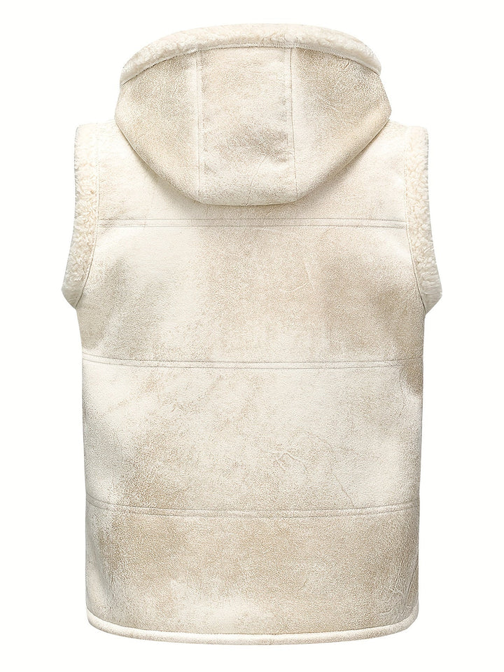 Hooded Vest with Zipper for Men - Elena Harper