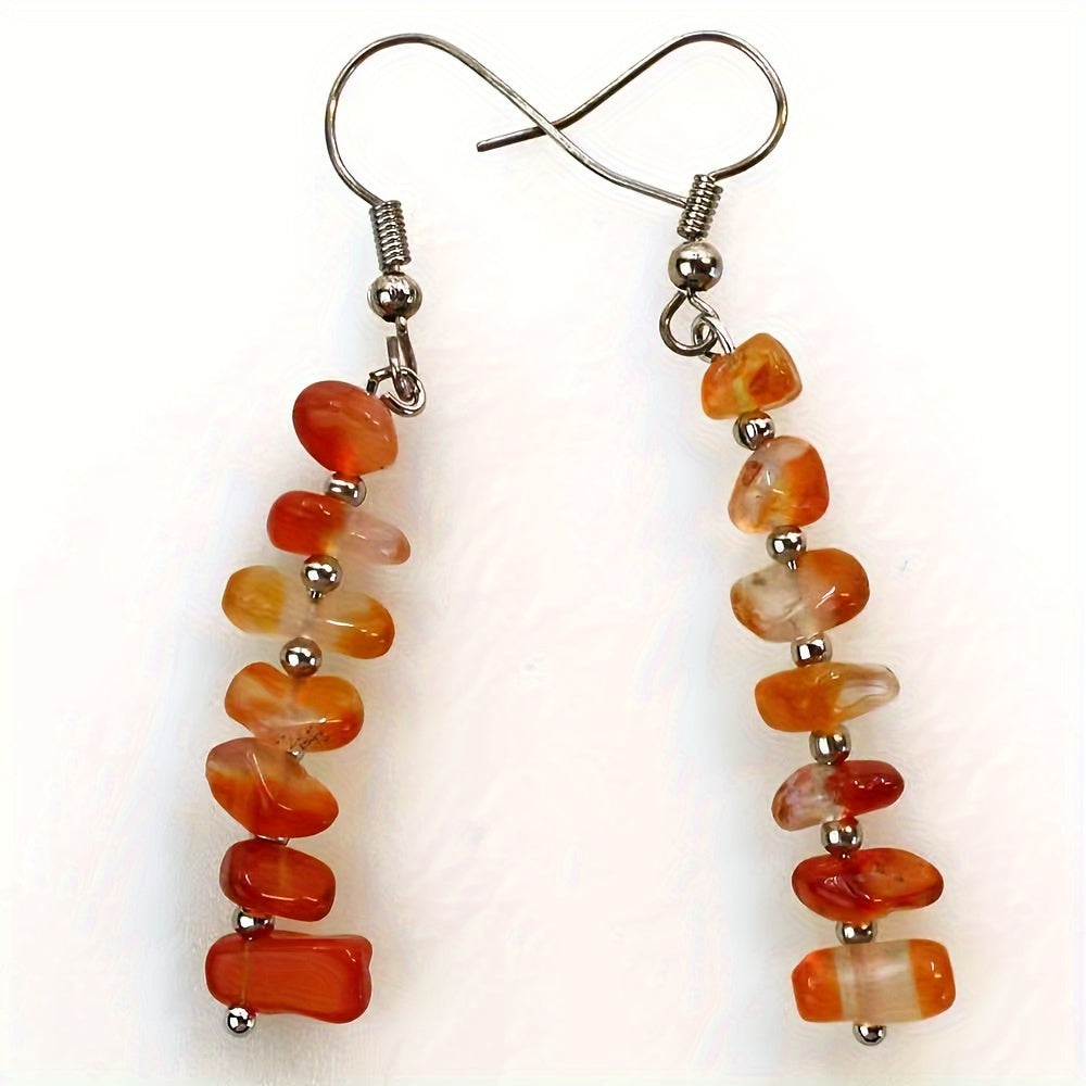 Boho Colorful Natural Gemstone Drop Earrings - Elena Harper