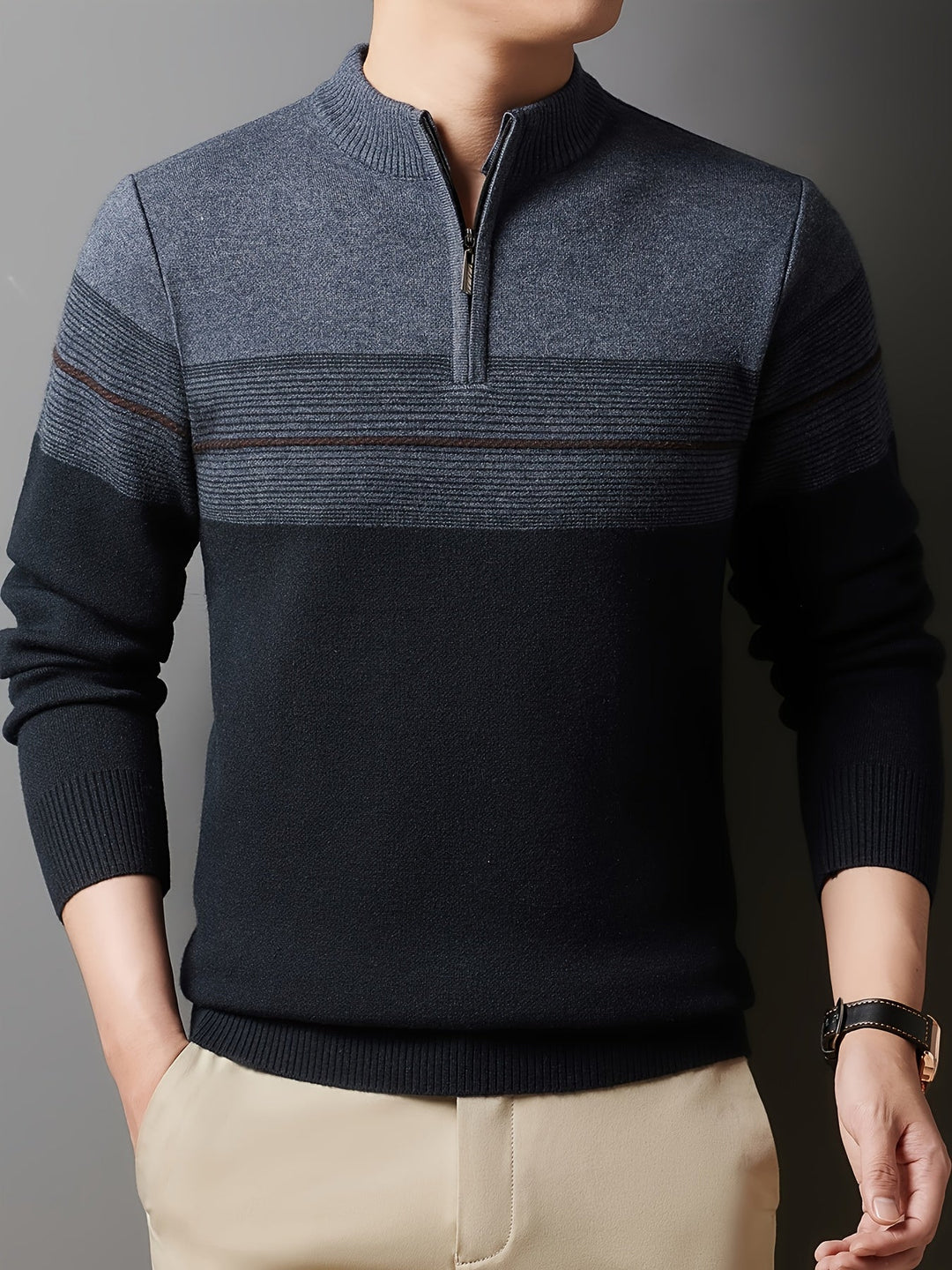 Barrett | Men's Refined Quarter-Zip Sweater with Fine Knit Face