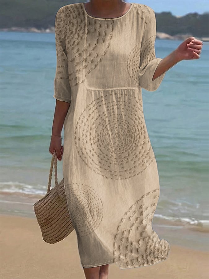 Embroidered casual dress for women. - Elena Harper