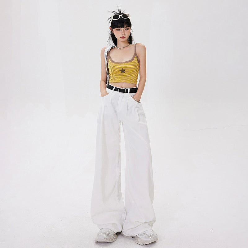 High-Waisted Wide-Leg Women's Jeans with Retro Design, view 3 - Elena Harper