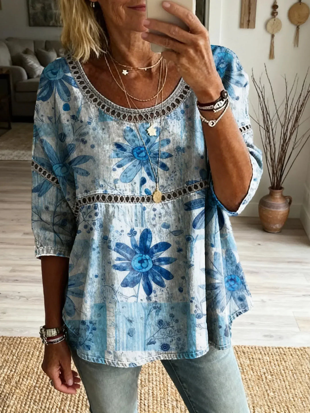 Women's Relaxed Embroidered Everyday Top