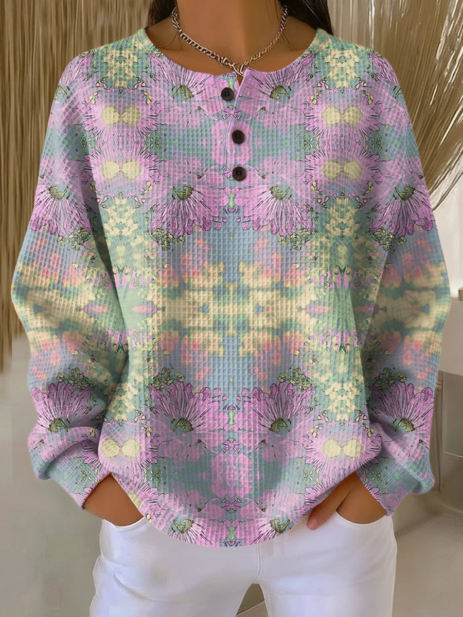 Alma Sweater with Ethnic Floral Pattern - Elena Harper