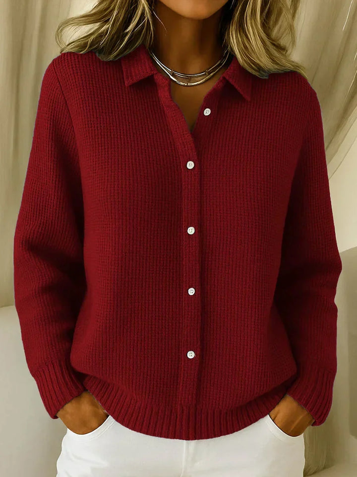 Katrina Textured Knit Button Cardigan, view 2 - Elena Harper