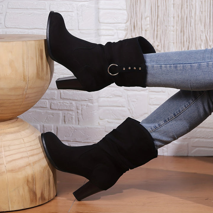 Nathalie - Elegant Suede Heeled Boots