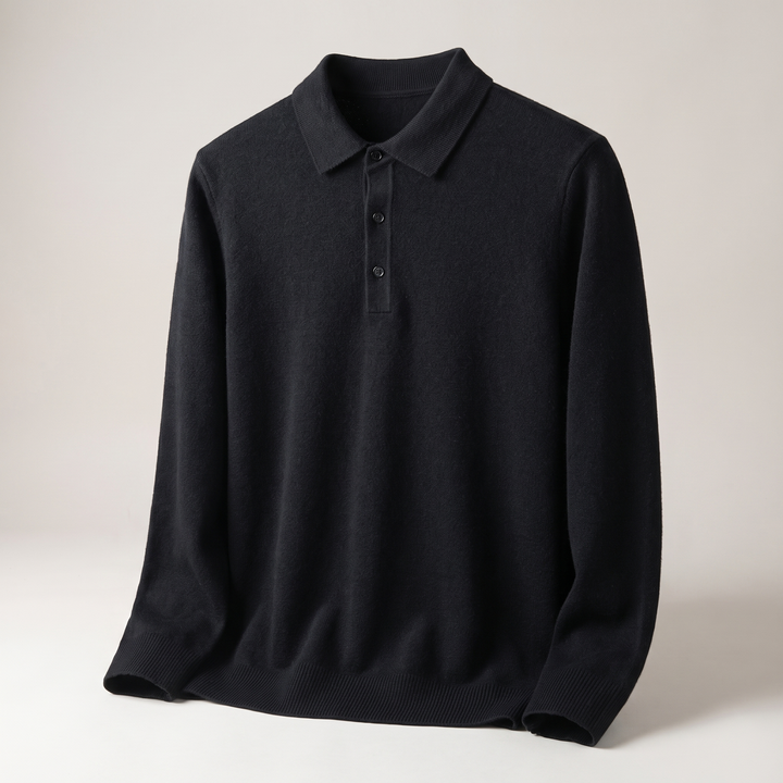 Alexander | Elegant Wool Polo Shirt with Classic Collar