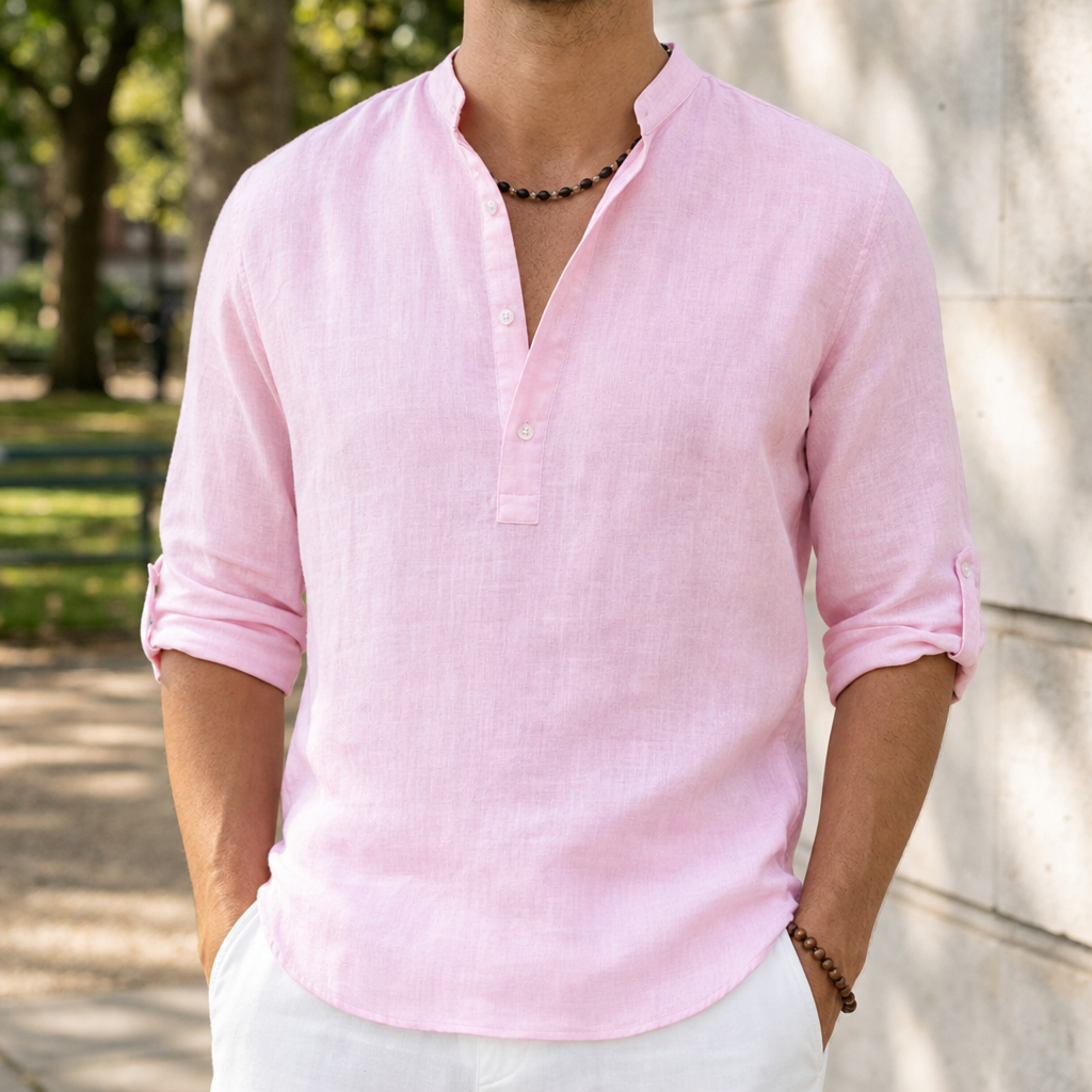 Begur Linen Henley Shirt