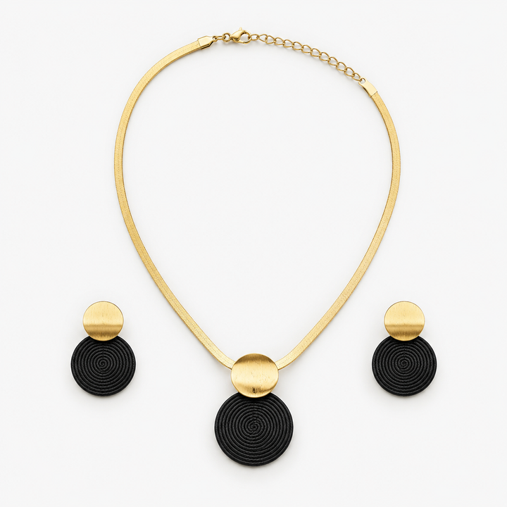 Aurelia Textured Necklace and Earring Set - Elena Harper