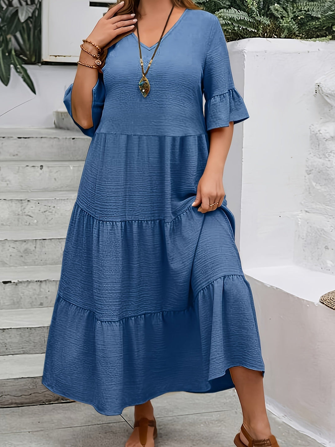 Serena Graceful Flowy Dress - Elena Harper