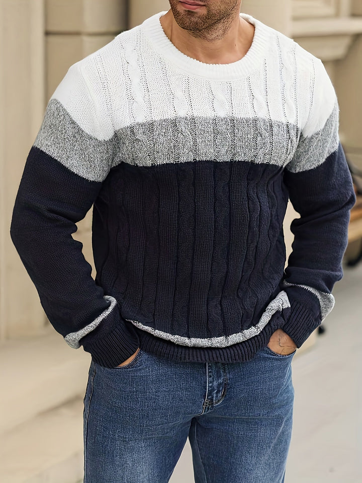 LAURENT MONACO | COLOR BLOCK KNIT PULLOVER FOR MEN