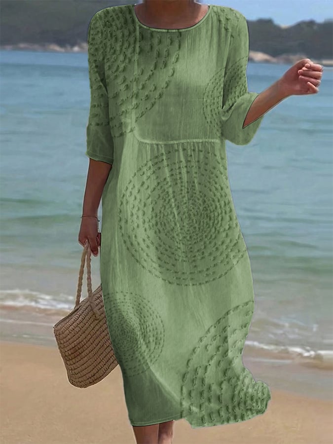 Embroidered casual dress for women. - Elena Harper