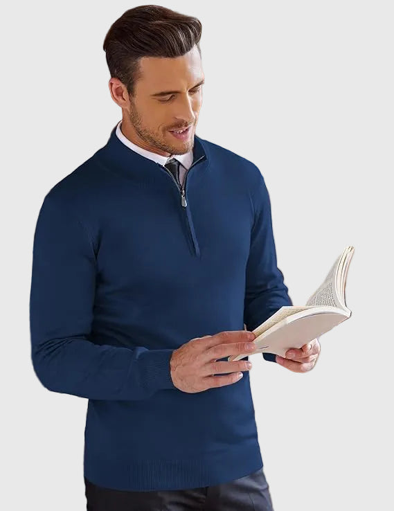 Adrián Zippered Neck Sweater - Elena Harper