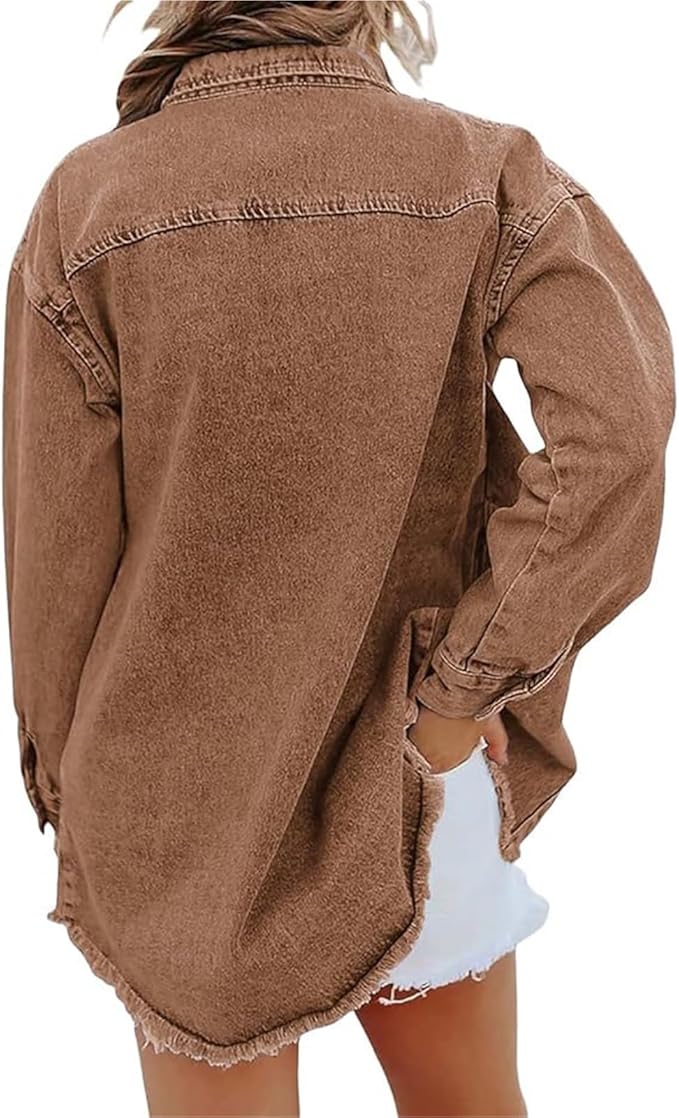 Women's Oversized Button-Front Jacket Effortless Style, view 9 - Elena Harper