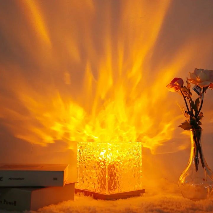 AuraCube Minimalist LED Cube Lamp, Ambient Table Light - Elena Harper