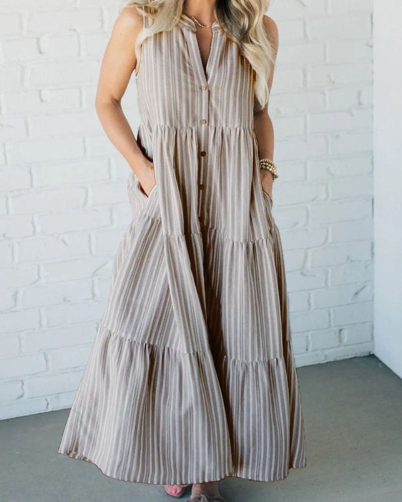 CARLIN Sleeveless striped dresses - Elena Harper