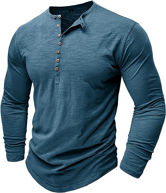 Laurent Men's Long Sleeve Winter Shirt with Buttoned Collar - Elena Harper