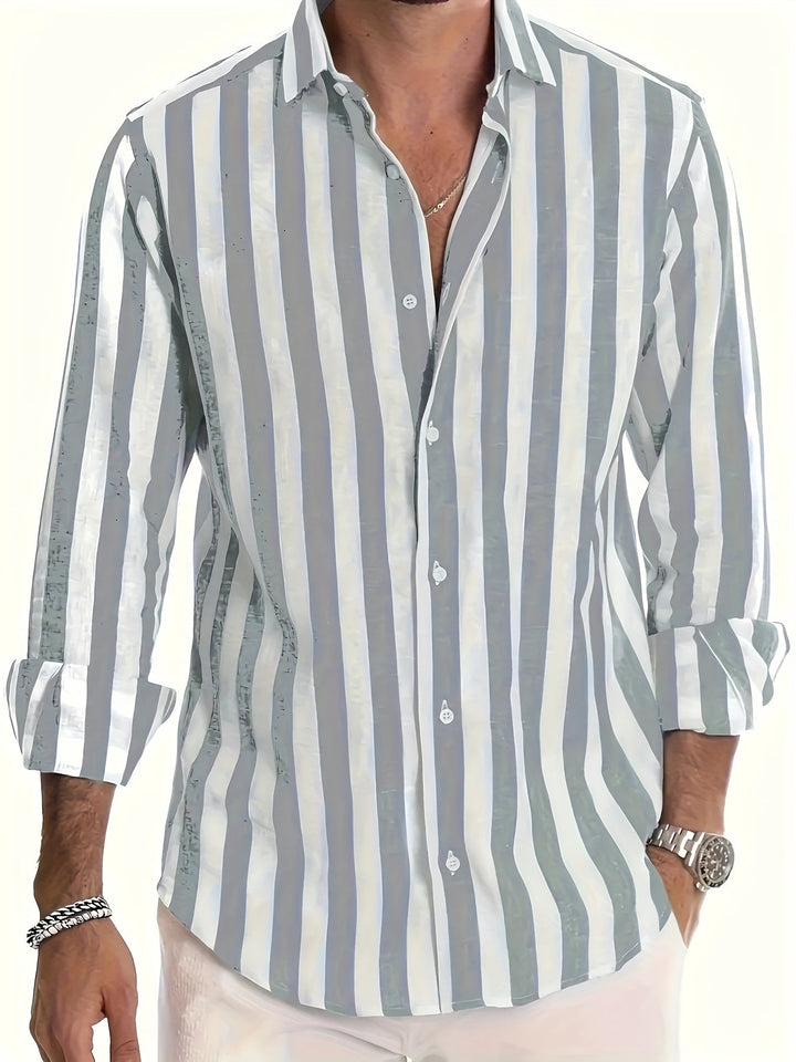 Refined Striped Shirt for Men - Elena Harper