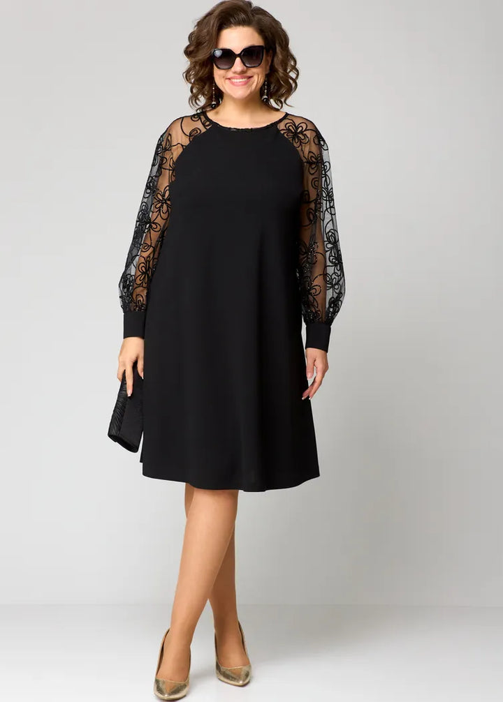 Elara Lace Sleeve Midi Dress - Elena Harper