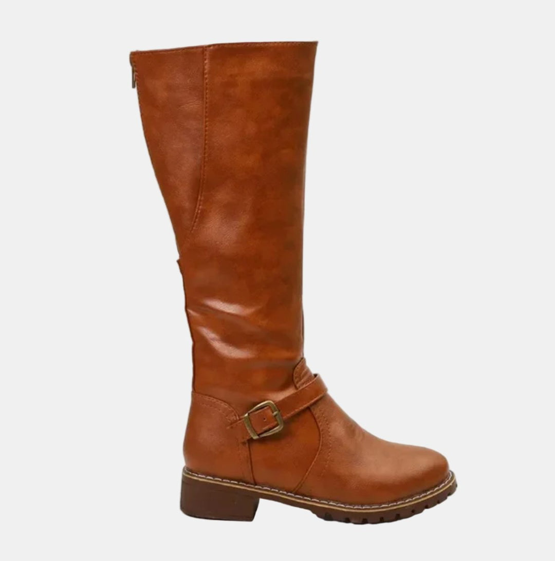 Giselle | Elegant Knee-High Riding Boots with Buckle Details