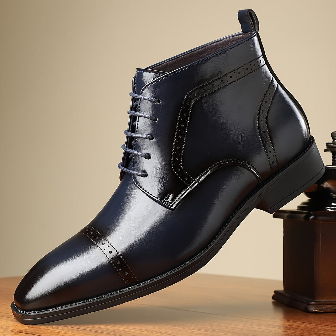 Ashford | Men's Cap-Toe Lace-Up Boots with Leather Finish