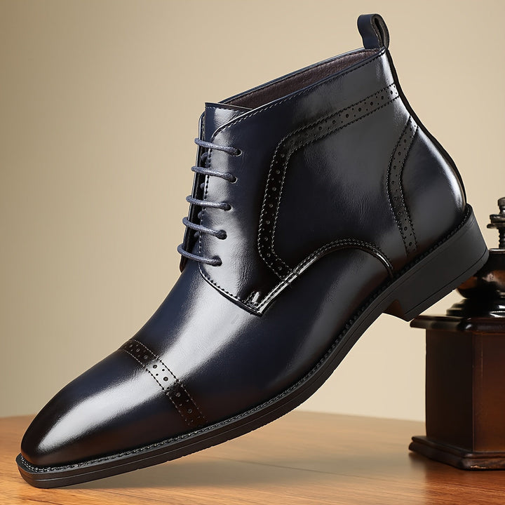 Ashford | Men's Cap-Toe Lace-Up Boots with Leather Finish