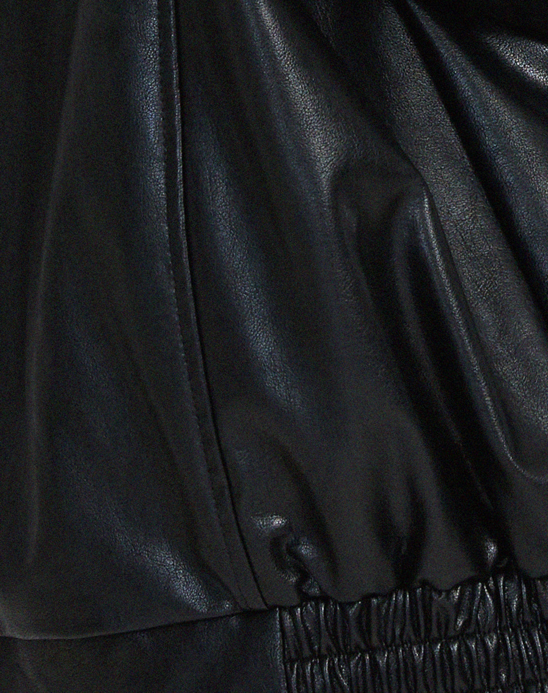 Luxury Women's Leather-Look Bomber Jacket with Oversized Fit