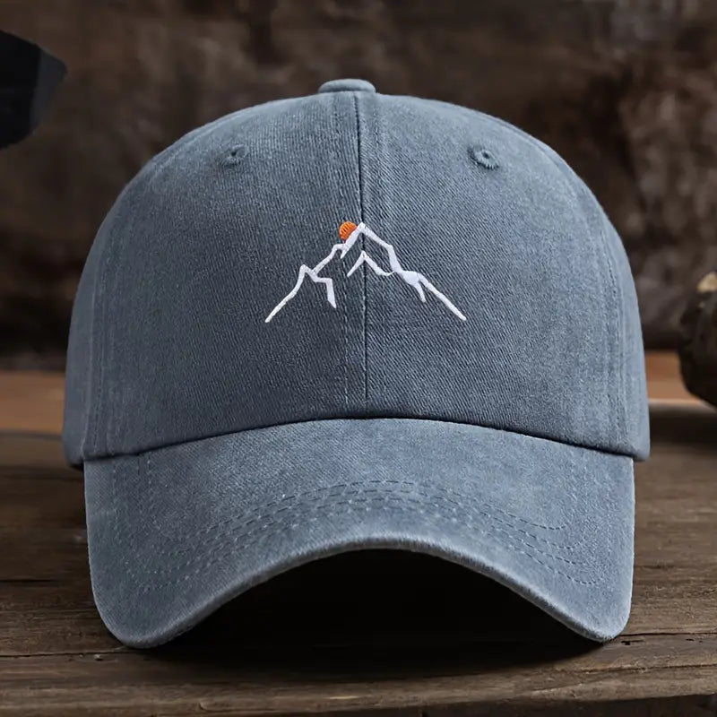 Ermil Embroidered Baseball Cap with Mountain Peak, view 3 - Elena Harper