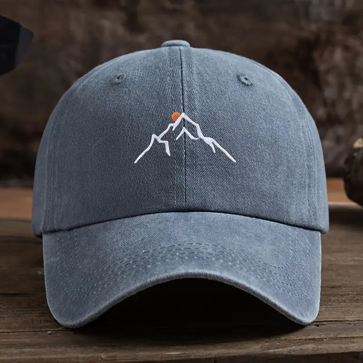 Ermil Embroidered Baseball Cap with Mountain Peak, view 3 - Elena Harper