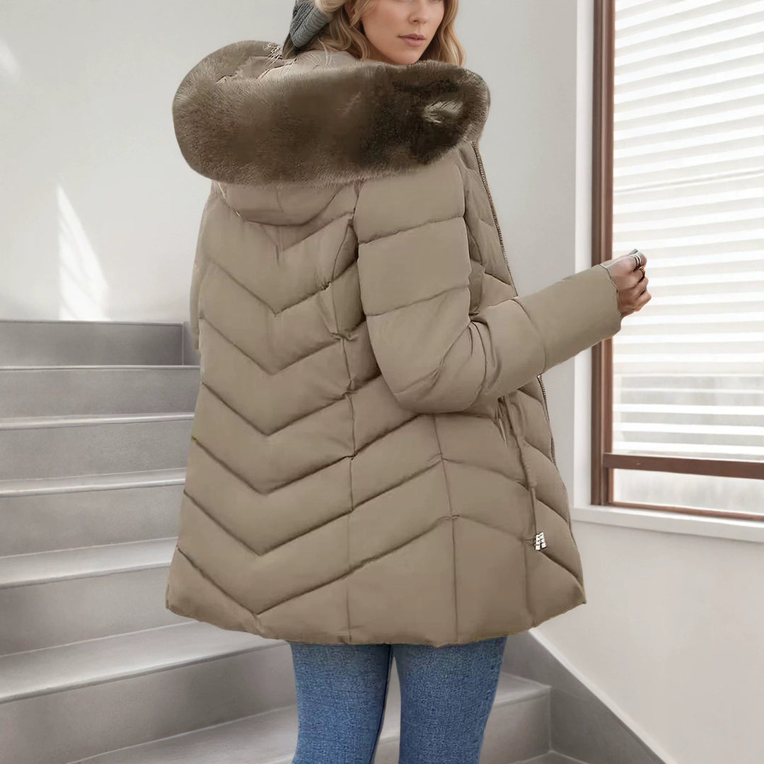 Slim Women's Hooded Puffer Jacket - Warm and Versatile