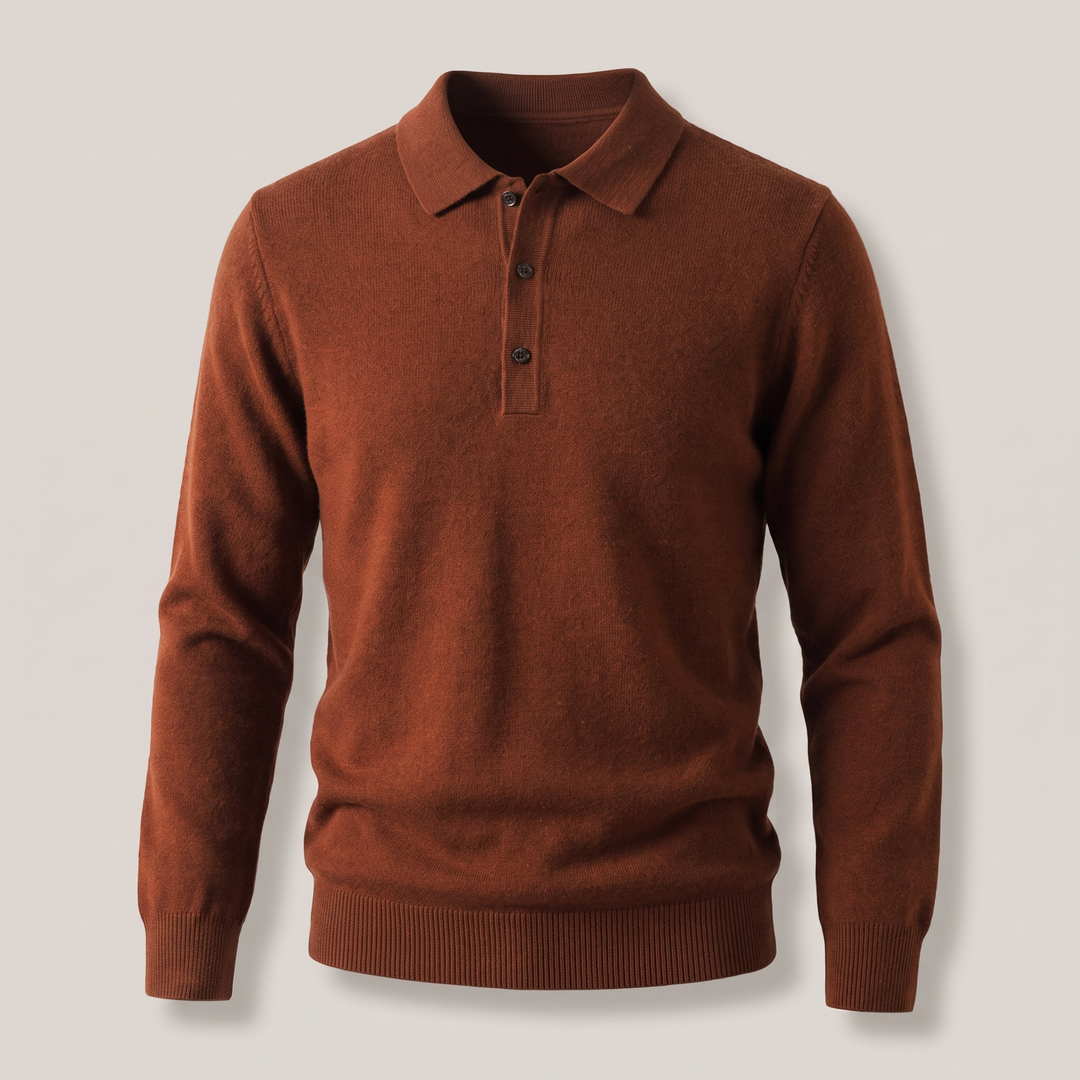 Alexander | Elegant Wool Polo Shirt with Classic Collar