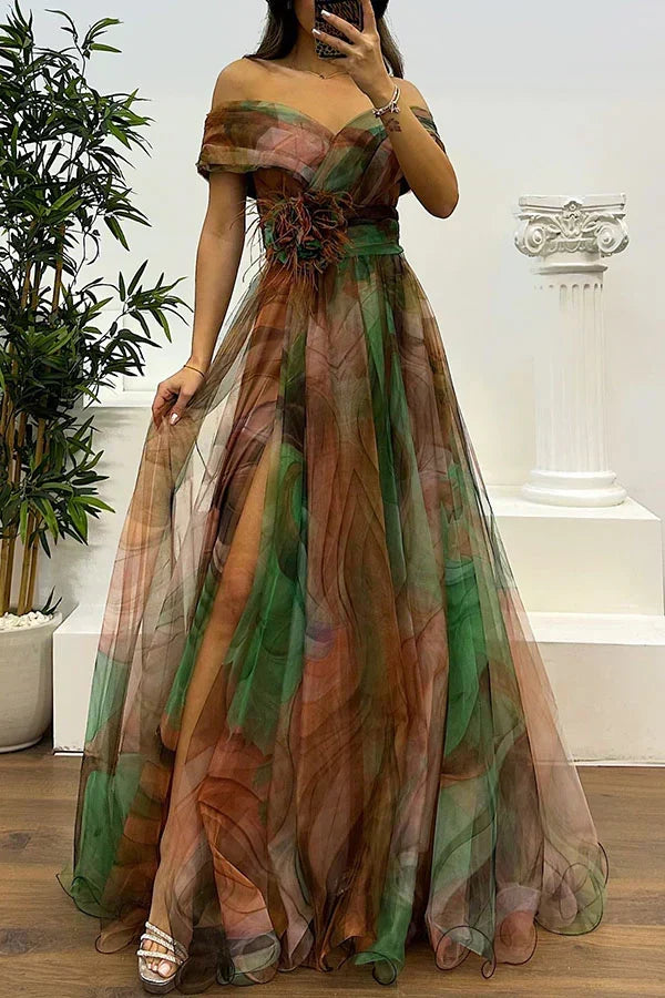 Aurora Stunning Off-Shoulder Maxi Dress - Elena Harper