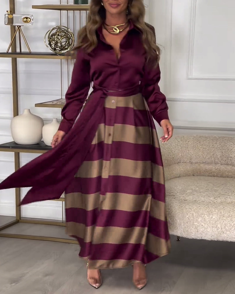 Ariana Striped Elegance Dress - Elena Harper
