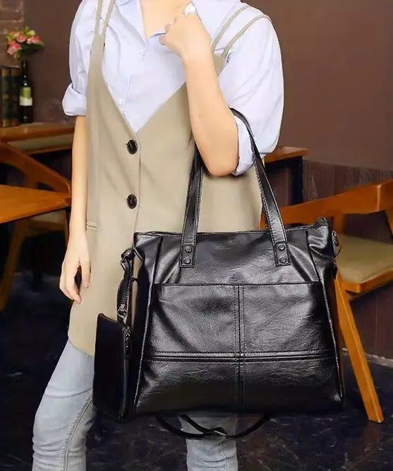 Keniana Retro Vegan Leather Bag, view 3 - Elena Harper